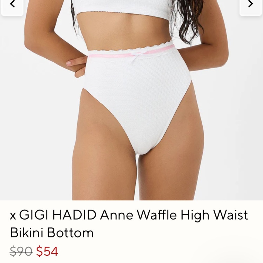 ISO x GIGI HADID Anne Waffle High Waist Bikini Bottom Dandelion